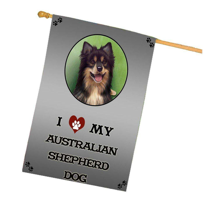 I Love My Australian Shepherd Dog House Flag