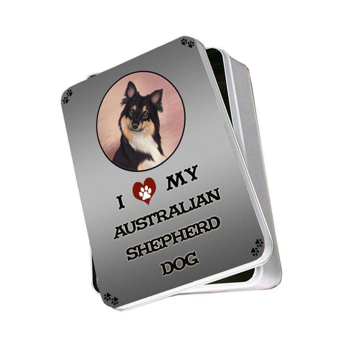 I Love My Australian Shepherd Dog Photo Storage Tin