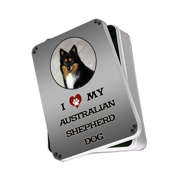 I Love My Australian Shepherd Dog Photo Storage Tin