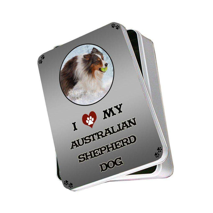 I Love My Australian Shepherd Dog Photo Storage Tin