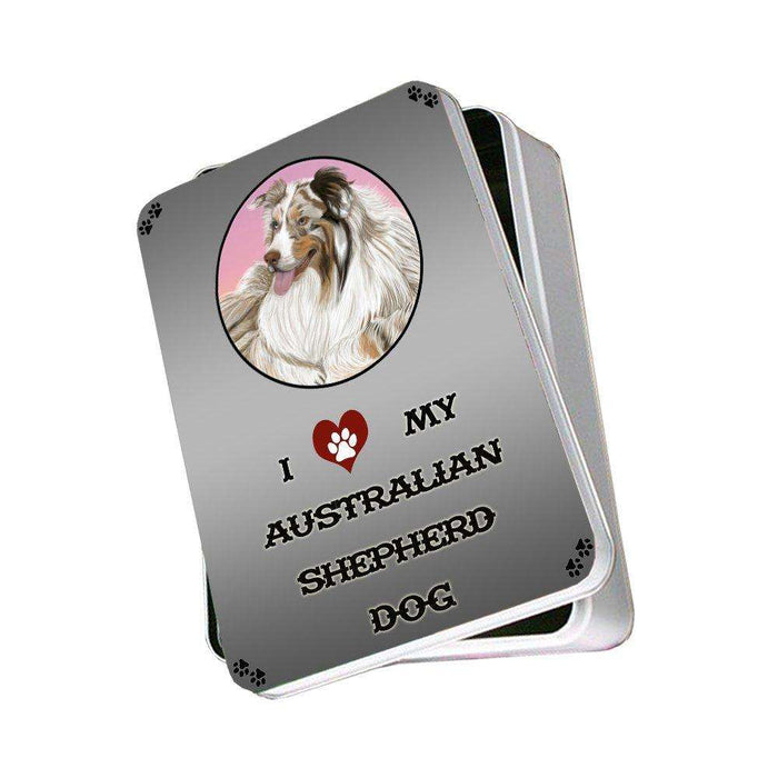 I Love My Australian Shepherd Dog Photo Storage Tin