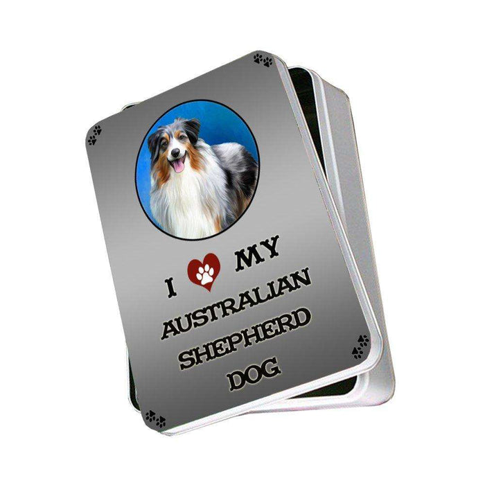 I Love My Australian Shepherd Dog Photo Storage Tin