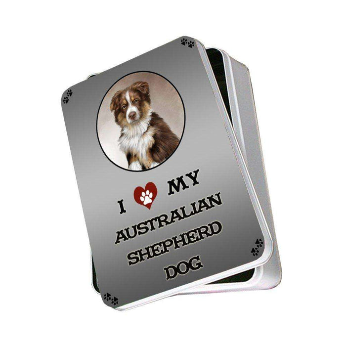 I Love My Australian Shepherd Dog Photo Storage Tin