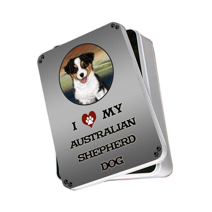 I Love My Australian Shepherd Dog Photo Storage Tin