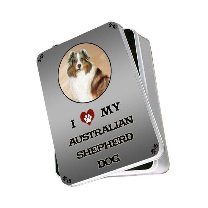 I Love My Australian Shepherd Dog Photo Storage Tin