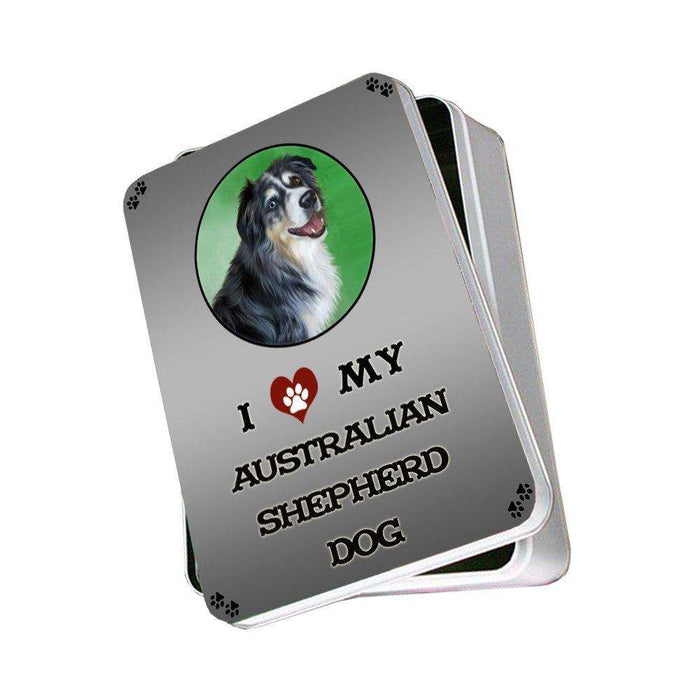 I Love My Australian Shepherd Dog Photo Storage Tin