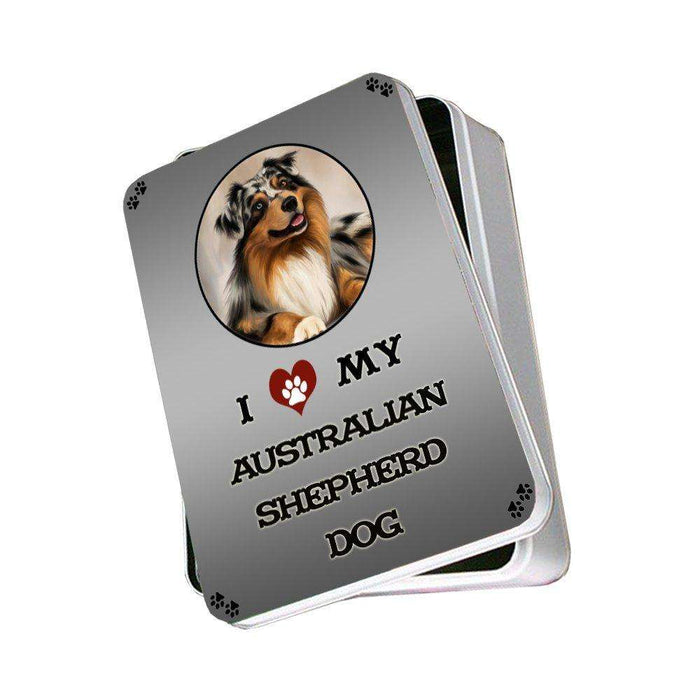 I Love My Australian Shepherd Dog Photo Storage Tin