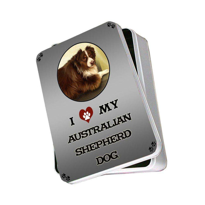 I Love My Australian Shepherd Dog Photo Storage Tin