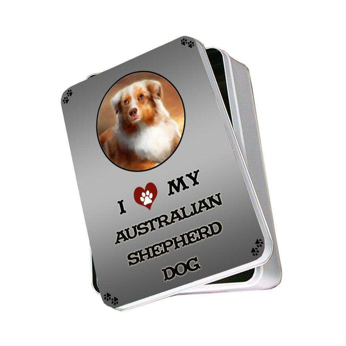 I Love My Australian Shepherd Dog Photo Storage Tin