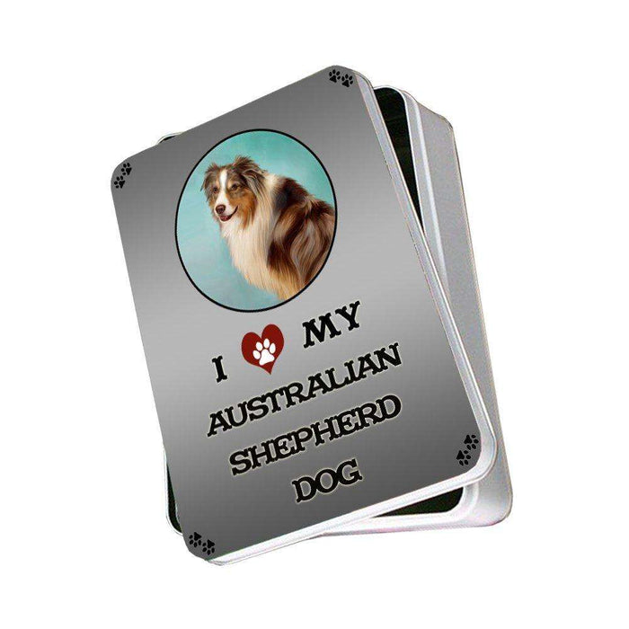 I Love My Australian Shepherd Dog Photo Storage Tin