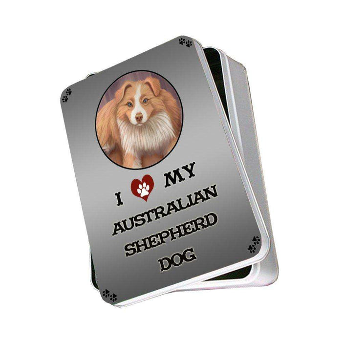 I Love My Australian Shepherd Dog Photo Storage Tin