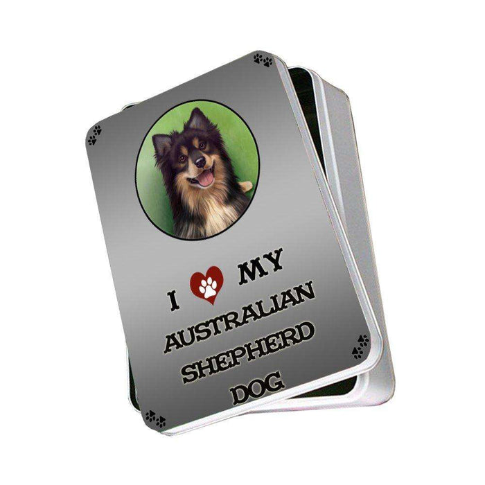 I Love My Australian Shepherd Dog Photo Storage Tin