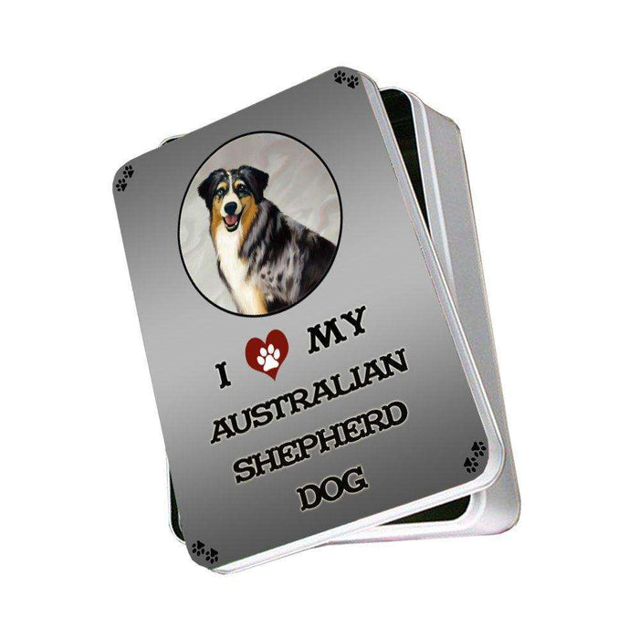 I Love My Australian Shepherd Dog Photo Storage Tin
