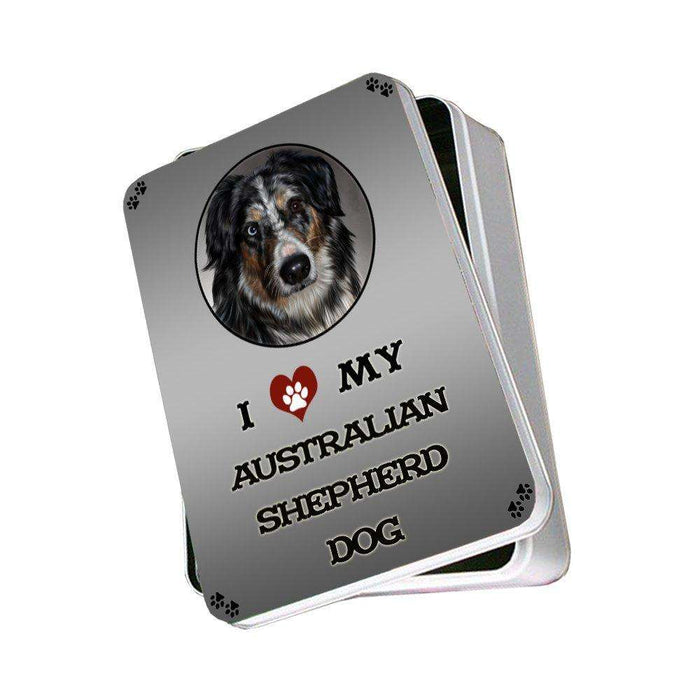 I Love My Australian Shepherd Dog Photo Storage Tin