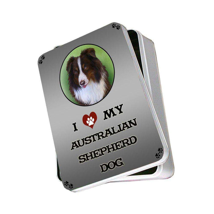 I Love My Australian Shepherd Dog Photo Storage Tin