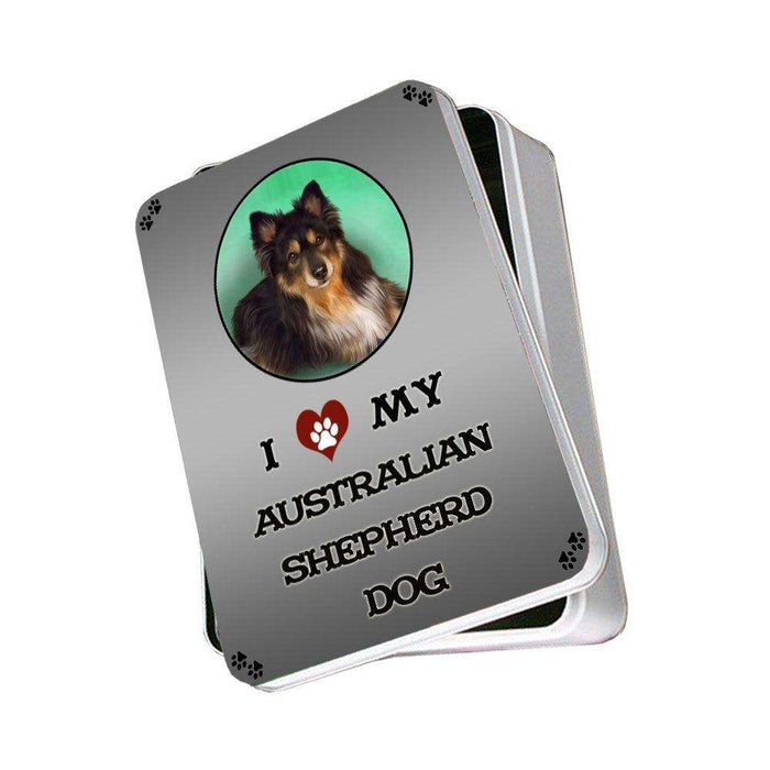 I Love My Australian Shepherd Dog Photo Storage Tin