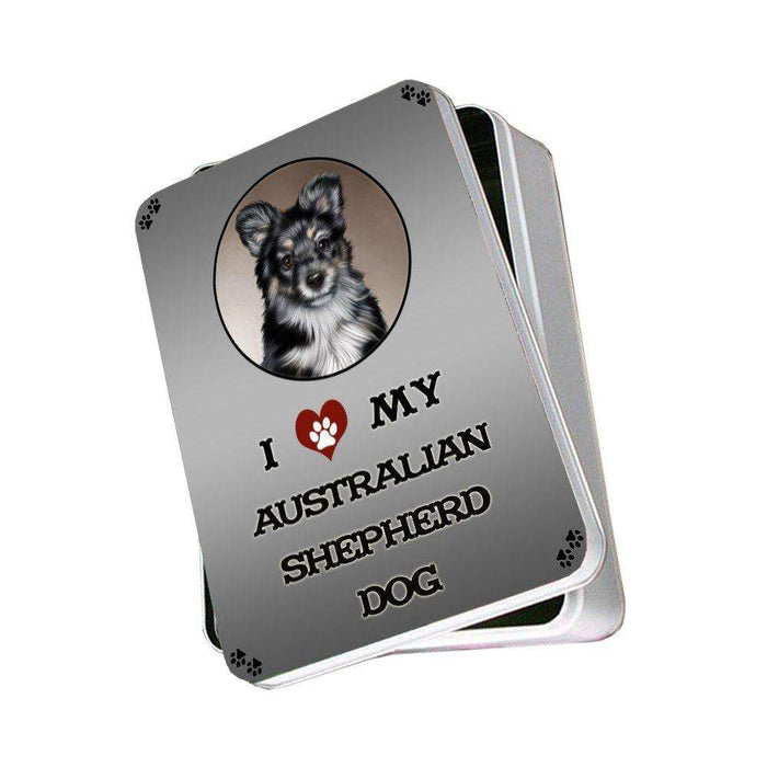 I Love My Australian Shepherd Dog Photo Storage Tin