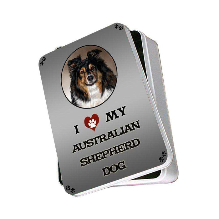 I Love My Australian Shepherd Dog Photo Storage Tin