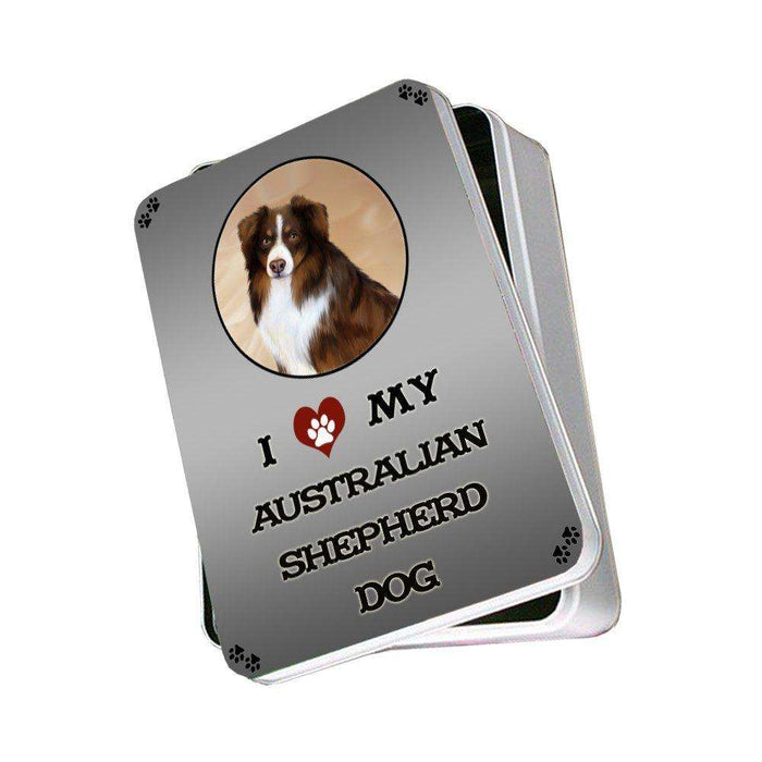 I Love My Australian Shepherd Dog Photo Storage Tin