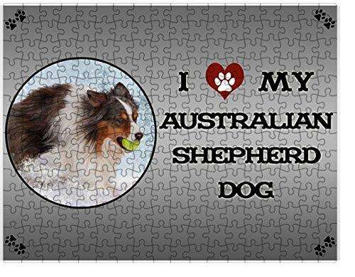 I Love My Australian Shepherd Dog Puzzle with Photo Tin