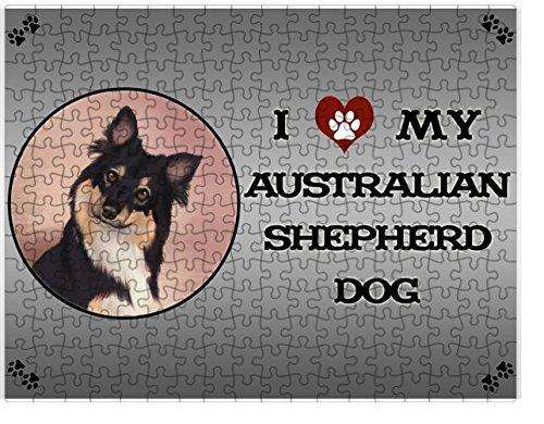 I Love My Australian Shepherd Dog Puzzle with Photo Tin