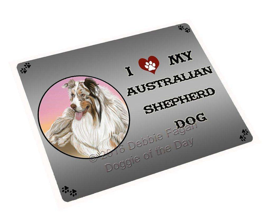 I Love My Australian Shepherd Dog Tempered Cutting Board (Small)