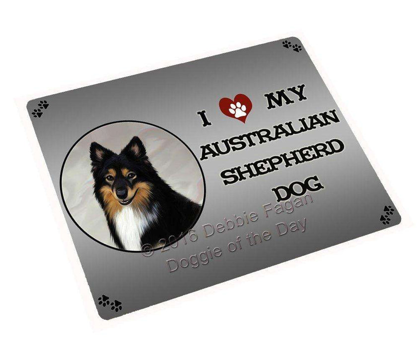 I Love My Australian Shepherd Dog Tempered Cutting Board (Small)