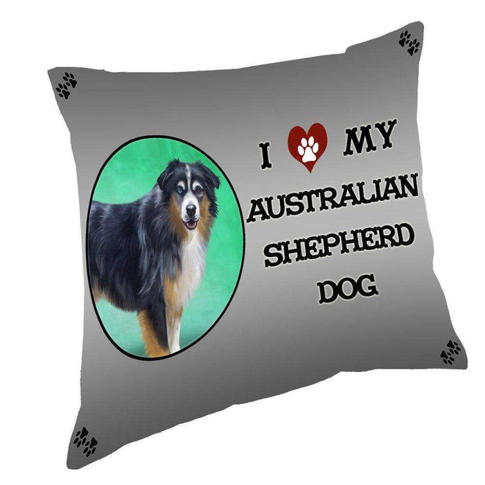 I Love My Australian Shepherd Dog Throw Pillow