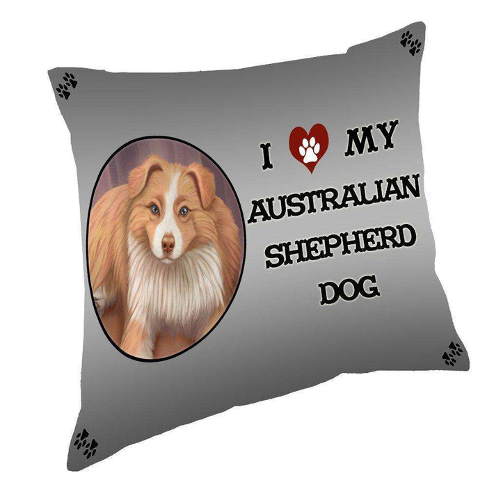 I Love My Australian Shepherd Dog Throw Pillow