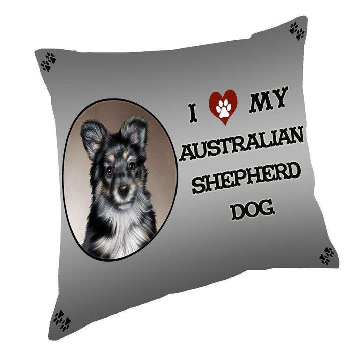 I Love My Australian Shepherd Dog Throw Pillow