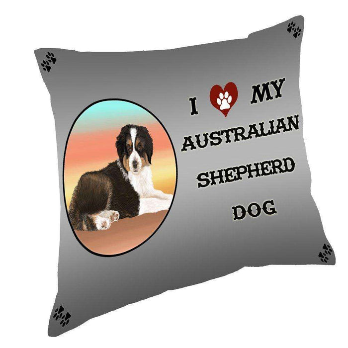 I Love My Australian Shepherd Dog Throw Pillow
