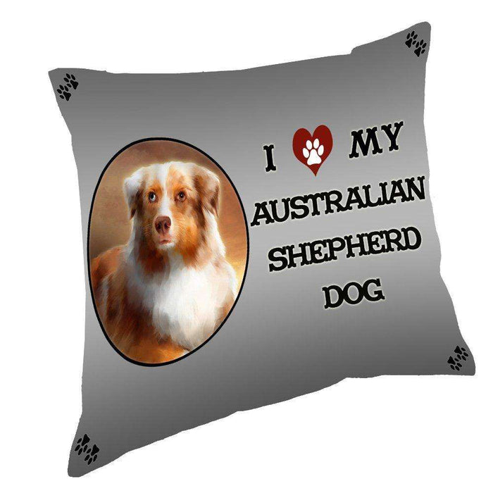 I Love My Australian Shepherd Dog Throw Pillow