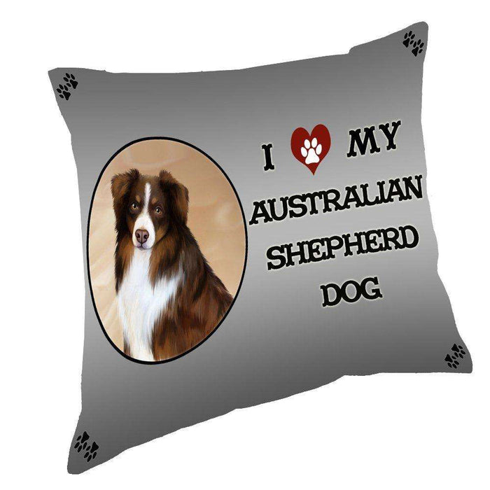 I Love My Australian Shepherd Dog Throw Pillow