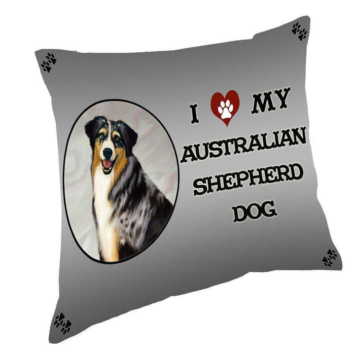 I Love My Australian Shepherd Dog Throw Pillow