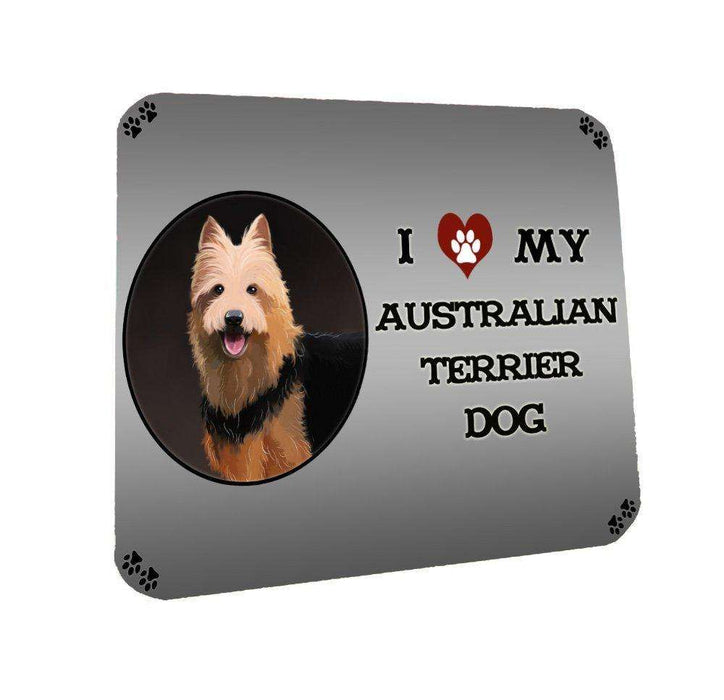 I Love My Australian Terrier Dog Coasters Set of 4