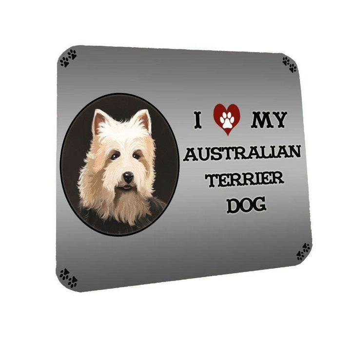 I Love My Australian Terrier Dog Coasters Set of 4