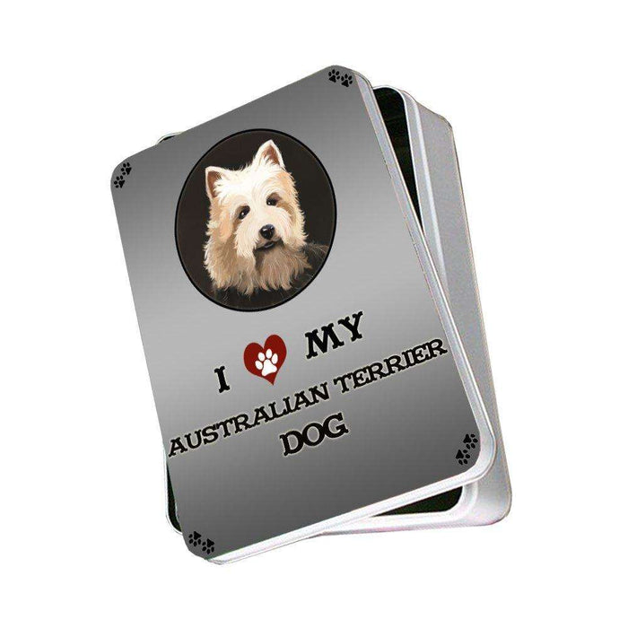 I Love My Australian Terrier Dog Photo Storage Tin