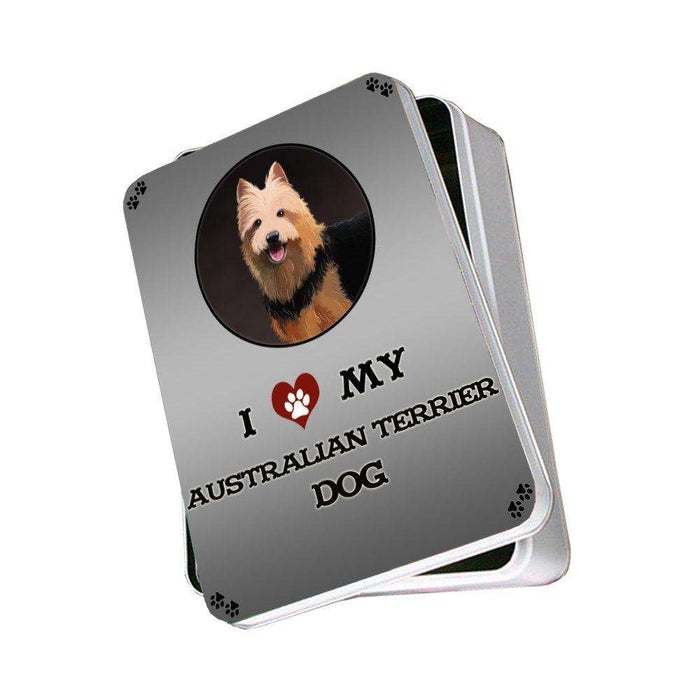 I Love My Australian Terrier Dog Photo Storage Tin