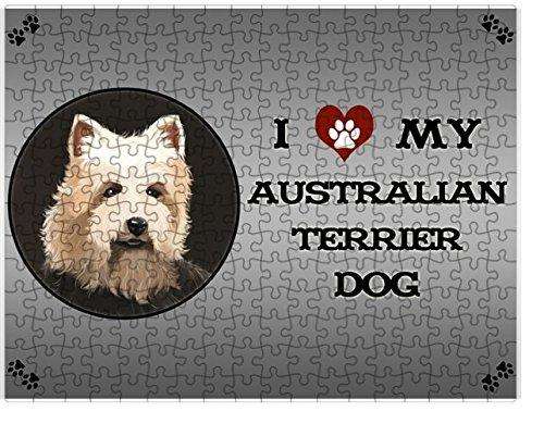 I Love My Australian Terrier Dog Puzzle with Photo Tin