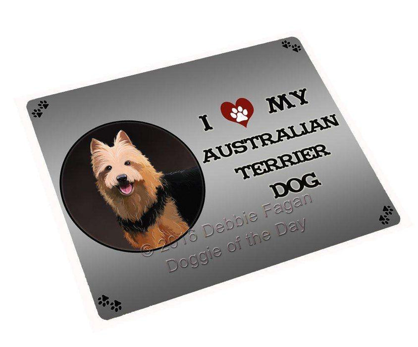 I Love My Australian Terrier Dog Tempered Cutting Board