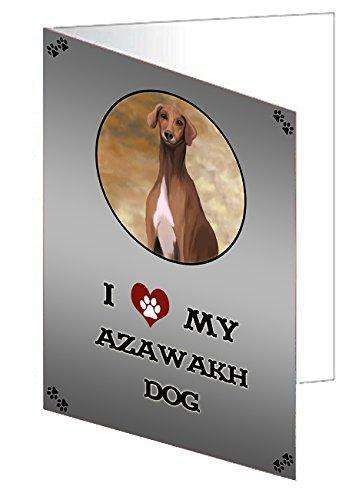 I Love My Azawakh Dog Handmade Artwork Assorted Pets Greeting Cards and Note Cards with Envelopes for All Occasions and Holiday Seasons