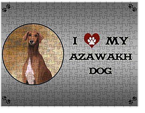 I Love My Azawakh Dog Puzzle with Photo Tin