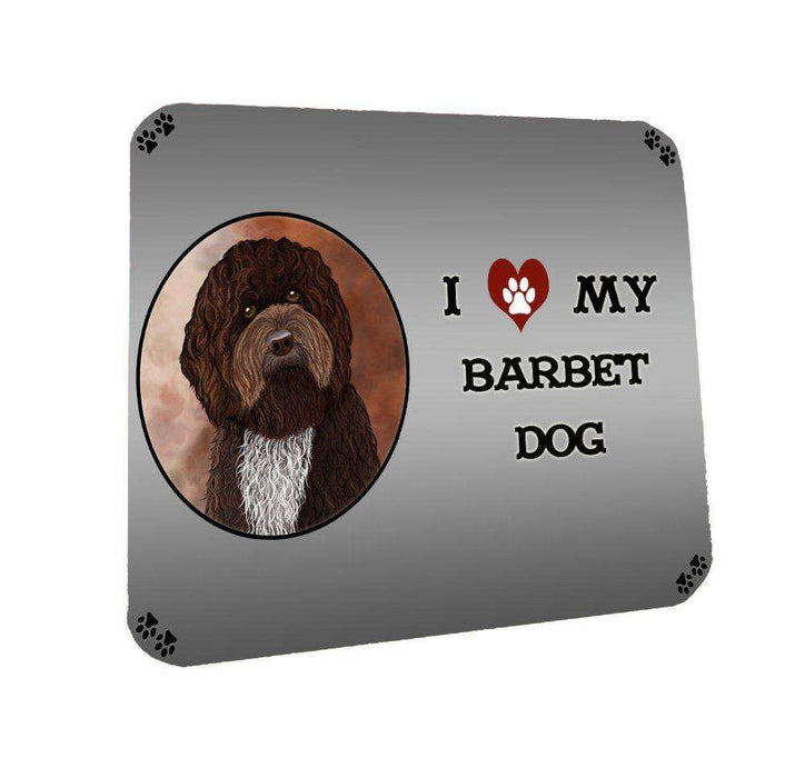 I Love My Barbet Dog Coasters Set of 4