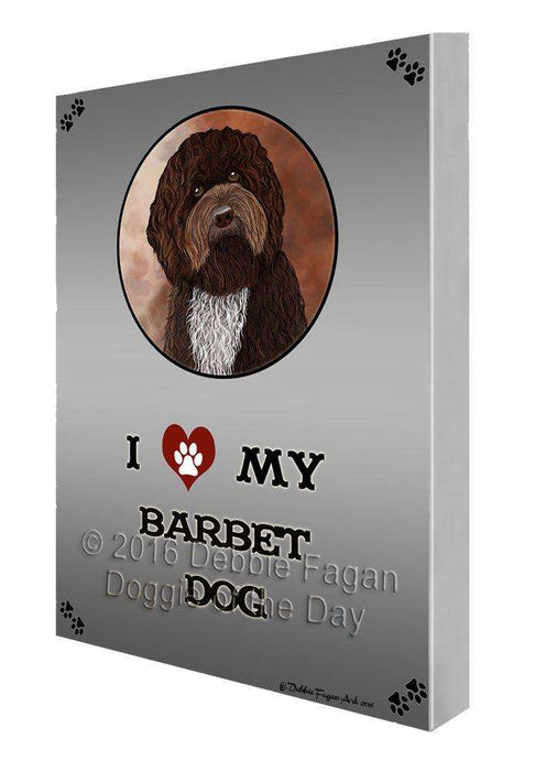 I Love My Barbet Dog Painting Printed on Canvas Wall Art