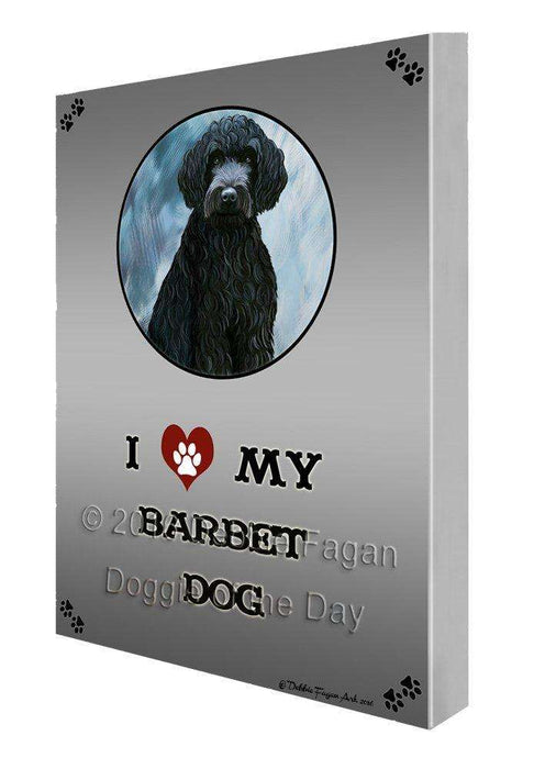 I Love My Barbet Dog Painting Printed on Canvas Wall Art