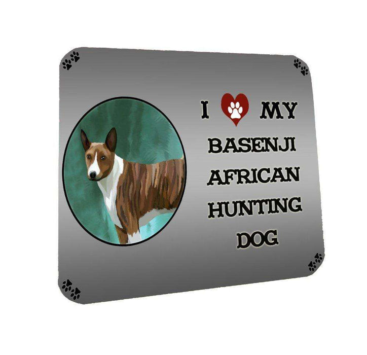 I Love My Basenji African Hunting Dog Coasters Set of 4