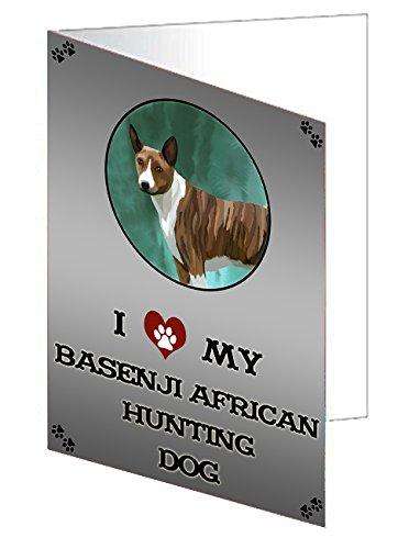 I Love My Basenji African Hunting Dog Handmade Artwork Assorted Pets Greeting Cards and Note Cards with Envelopes for All Occasions and Holiday Seasons