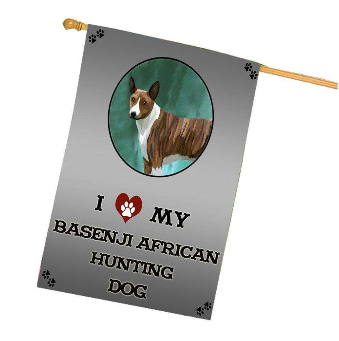 I Love My Basenji African Hunting Dog House Flag