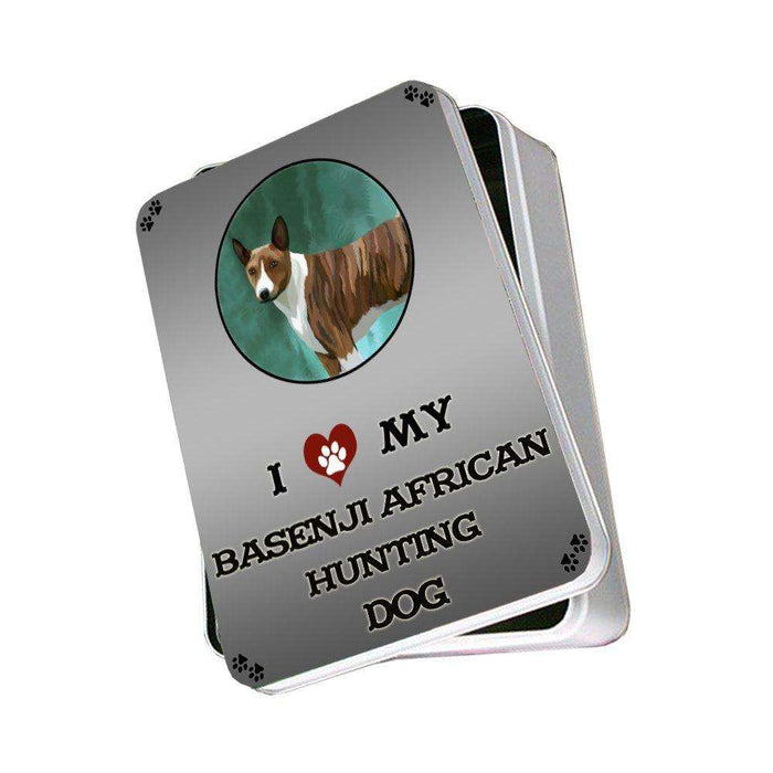 I Love My Basenji African Hunting Dog Photo Storage Tin
