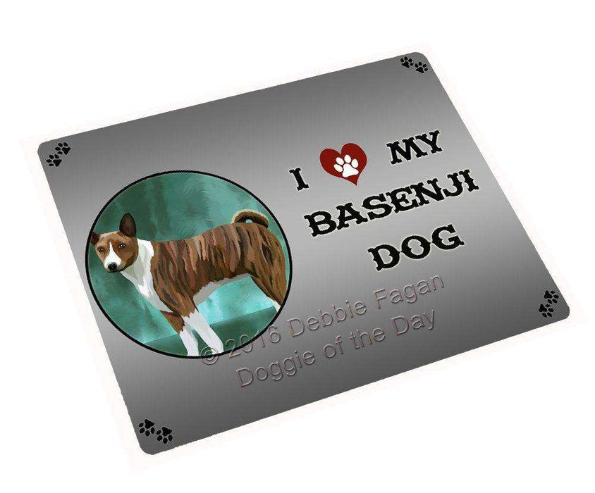 I Love My Basenji Dog Art Portrait Print Woven Throw Sherpa Plush Fleece Blanket